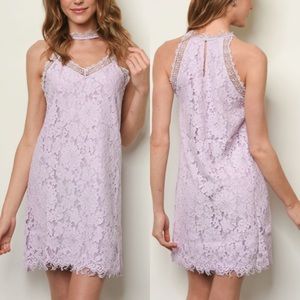 ✨JUST IN✨Floral Lace Sheath Mini Dress Keyhole purple lilac short cocktail dress